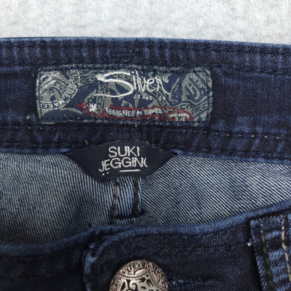 Silver‎ Jeans Co Suki Jeggings Dark Wash Slim Fit Womens Size W26 L29 - Picture 3 of 13